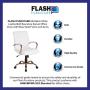 Flash Furniture Mid-Back White LeatherSoft Executive Swivel Office Chair with Rose Gold Frame and Arms