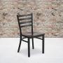 Flash Furniture HERCULES Series Black Ladder Back Metal Restaurant Chair - Walnut Wood Seat Flash Furniture HERCULES Series Black Ladder Back Metal Restaurant Chair - Walnut Wood Seat