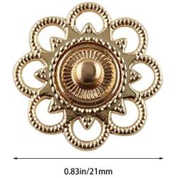 DIYstore 18 Sets of Metal Sewing Buttons Metal Snap Buttons Clasp Buttons Hollow Flower Sewing Press Studs Buttons Coat Buttons Golden