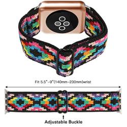 BMBMPT Adjustable Elastic Watch Band Compatible with Apple Watch 38mm 40mm, Stretchy Loop Bracelet Women Men Replacement Wristbands for iWatch Series 6/5/4/3/2/1 SE.