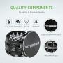 VIVOSUN 2.5'' 4 Pieces Herb Grinder Black Aluminium Spice Grinder with Pollen Scraper
