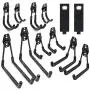 Garage Hooks, 12 Pack Wall Storage Hooks with 2 Extension Cord Storage Straps, Heavy Duty Tool Hangers for Utility Organizations, Wall Mount Holders for Garden Lawn Tools, Ladders, Bike (Black) Garage Hooks, 12 Pack Wall Storage Hooks with 2 Extension Cord Storage Straps, Heavy Duty Tool Hangers for Utility Organizations, Wall Mount Holders for Garden Lawn Tools, Ladders, Bike (Black)