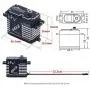 JX Servo CLS-HV7346MG 46kg Coreless High Precision Steel Gear Full CNC Digital Servo Motor for RC Car Robot Arm Helicopter Airplane Parts