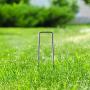 Ohuhu 100 Pack 6 Inch Steel Garden Stakes Landscape Staples, Thicken 11-Gauge Anti-Rust Heavy Duty Garden Staples, Sod Fence Pins for Landscaping, Ground Cover, Weed Barrier Fabric, Irrigation Tubing
