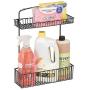 mDesign Metal Farmhouse Wall Mount Kitchen Storage Organizer Holder or Basket - Hang on Wall, Under Sink, or Cabinet Door in Kitchen/Pantry - Holds Dish Soap, Window Cleaner, Sponges - Matte Black