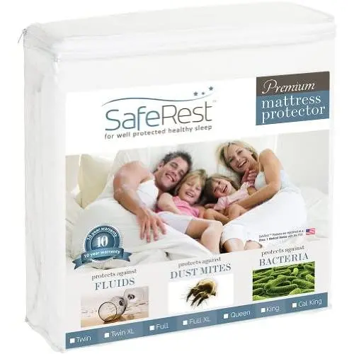 SafeRest Full Size Premium Hypoallergenic Waterproof Mattress Protector - Vinyl Free SafeRest Full Size Premium Hypoallergenic Waterproof Mattress Protector - Vinyl Free