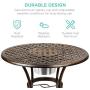 Best Choice Products Cast Aluminum Outdoor Patio Bistro Table Set for Backyard, Garden, Porch, Deck w/Attached Ice Bucket, 2 Chairs - Copper