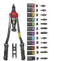 RZX 16'' RIVET NUT TOOL Hand Blind Riveter ,RIVNUT Riveting Tools with Nut Setting System M3 M4 M5,m6,m8,m10 M12, 10-24, 1/4-20 , 5/16-18,3/8-16 ,1/2-13 totally 12 mandrels