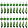 20 Pieces Chandelier Icicle Crystal U-Drop Prisms Lamp Parts Glass Pendants Beads for Wedding, Party or Holiday Decoration, 37mm, Green