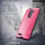 COVRWARE [Iron Tank] case Compatible with ZTE ZMAX PRO/ZTE Carry, with Built-in [Screen Protector] Full-Body Rugged Holster Armor Case [Brushed Metal Texture Design][Belt Clip][Kickstand], Pink