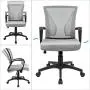 Furmax Office Mid Back Swivel Lumbar Support Desk, Computer Ergonomic Mesh Chair with Armrest (Gray) Furmax Office Mid Back Swivel Lumbar Support Desk, Computer Ergonomic Mesh Chair with Armrest (Gray)
