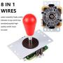 EG STARTS 1 Player LED Arcade DIY Part Kit USB Encoder to PC Gamepads Ellipse & Oval Style Bat Joystick + 5V LED Arcade Buttons for Video Games Mame Raspberry Pi Arcade1up (Chrome Mix Colors)