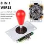 EG STARTS 1 Player LED Arcade DIY Part Kit USB Encoder to PC Gamepads Ellipse & Oval Style Bat Joystick + 5V LED Arcade Buttons for Video Games Mame Raspberry Pi Arcade1up (Clear Mix Colors)