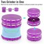 Fengli High-end 2.5 Inch 5 Part Metal Herb Grinder,Larger Spice Grinder with Perfect Pollen Catcher System,Removable Mess Screen(Easy to Clean)&Pollen Scraper,Purple …