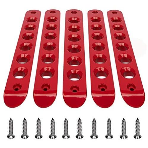 Opall Front Door & Back Door Aluminum Grab Handle Cover for 2007-2018 Jeep Wrangler JK & Unlimited 4 Door 5pcs/Set (Red)