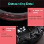 PINCTROT Steering Wheel Cover Great Grip with 3D Honeycomb Anti-Slip Design, Universal 15 Inch (Wine Red)