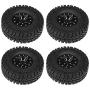 Dilwe RC Car Tires, 4 Pcs Rubber Tires Tyres Metal Hubs for 1:10 Remote Control Crawler Car Accessory Part