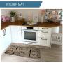 Artoid Mode Eat Good Laugh Often Live Well Decorative Kitchen Mats Set of 2, Seasonal Fork and Knife Holiday Party Low-Profile Floor Mat for Home Kitchen - 17x29 and 17x47 Inch