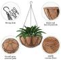 MICGEEK 4 Pack Metal Hanging Planter Basket with Coco Liner, 10 inches Metal Hanging Basket for Flower, Coco Liners for Plants, Hanging Basket for Plants, Garden, Outdoor, Indoorr -HB02 (10 in)