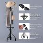 Tangkula Coat Rack Metal Frame Study Portable Free Standing Entryway Hat Coat Jacket Umbrella Holder Hanger with Base Coat Tree Stand (black 003)