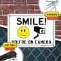 Smile Youre On Camera Sign, Video Surveillance Warning, 7” x 10” Industrial Grade Aluminum, Easy Mounting, Rust-Free/Fade Resistance, Indoor/Outdoor, USA Made by MY SIGN CENTER
