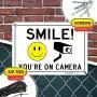 Smile Youre On Camera Sign, Video Surveillance Warning, 7” x 10” Industrial Grade Aluminum, Easy Mounting, Rust-Free/Fade Resistance, Indoor/Outdoor, USA Made by MY SIGN CENTER