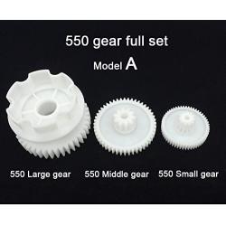 NSD 550 Full Set of Motor Gear Box Large Gear Middle Gear Small Gear for Kids Ride On Car, 550 Gearbox Accessories Electric Ride-Ons Replacement Parts