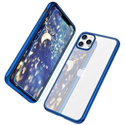 MILPROX iPhone 11 Pro Max Case, Clear Transparent Shockproof Shell [Free Screen Protector] with Electroplated Edge Cover Cases for iPhone 11 Pro Max 6.5 Inch (2019)-Blue