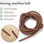 2 Pack Sewing Machine Belts 183cm 3/16'' Sewing Leather Belts Treadle Parts with Hook Replacement Leather Belt for Singer Jones Sewing Machine