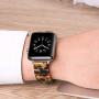 YGTIECS Resin Apple Watch Band Compatible with Apple Watch 38mm/40mm, top Resin Combine with Stainless Steel Connector for iwatch Band Series 6 5 4 3 2 1 for Women and Men-Brown Tortoise
