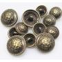 12 Pieces Bronze Vintage Antique Metal Blazer Button Set - 3D Lion Head - for Blazer, Suits, Sport Coat, Uniform, Jacket