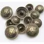 12 Pieces Bronze Vintage Antique Metal Blazer Button Set - 3D Lion Head - for Blazer, Suits, Sport Coat, Uniform, Jacket