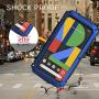 Simicoo Googel Pixel 4 XL Metal Bumper Rugged Silicone Case Hybrid Military Heavy Duty case with Built-in Screen Protector Shockproof Armor Defender Tough Cover for Googel Pixel 4 XL (Blue, Pixel 4XL)