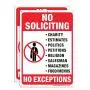No Soliciting Sign for House, No Exception Metal Reflective Warning Sign 2 Pack, Sturdy 10 X 7 Rust Free .040 Aluminum Sign Indoor & Outdoor Use for Business, UV Protected & Waterproof, Easy to Mount No Soliciting Sign for House, No Exception Metal Reflective Warning Sign 2 Pack, Sturdy 10 X 7 Rust Free .040 Aluminum Sign Indoor & Outdoor Use for Business, UV Protected & Waterproof, Easy to Mount