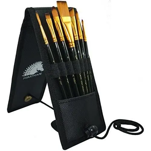 Pocket Paint Brush Set - 7 Artists Paintbrushes for Watercolor, Gouache, Acrylic, Oil and Plein Air Painting (Set 1) - 1 Year Warranty Pocket Paint Brush Set - 7 Artists Paintbrushes for Watercolor, Gouache, Acrylic, Oil and Plein Air Painting (Set 1) - 1 Year Warranty