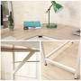 DlandHome L-Shaped Computer Desk 59 inches x 59 inches, Composite Wood and Metal, Home Office PC Laptop Study Workstation Corner Table with CPU Stand, Maple and White Legs, ZJ02-OW