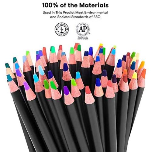 Soucolor 180-Color Artist Colored Pencils Set for Adult Coloring Books, Soft Core, Professional Numbered Art Drawing Pencils for Sketching Shading Blending Crafting, Gift Tin Box for Beginners Kids