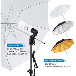 Kshioe Photography Lighting Kit:6.5x10feet/2x3m Backdrops Stand Support System, 5 in 1 reflectors, 1600w 5500k Umbrellas Softbox Continuous Lighting Kit for Portrait, Product and Video Shooting