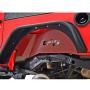 KML JK Front and Rear Inner Fender Kit 6PCS Sheet Metal Red with Logo Cut for 07-18 Wrangler JK