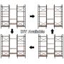 SUPERJARE Triple Wide 5-Tier Bookshelf, Rustic Industrial Style Book Shelf, Wood and Metal Bookcase Furniture for Home & Office - Rustic Brown