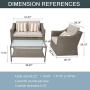 SOLAURA Outdoor Patio Furniture Set 4-Piece Conversation Set All Weather Wicker Furniture Sofa Set with Sophisticated Glass Coffee Table-Gray