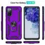 Galaxy S20 FE (6.5 inch) Case, Magnetic Shockproof 360 Degree Rotating Metal Ring Holder for Car Mount with Back Stand Case for Galaxy S20FE - 5G 2020 (Purple)