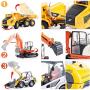 TGRCM-CZ Construction Toys, Zinc Aloy Construction Site Play Set 3Pcs, Dump Truck, cavator/Digger, Bulldozer Metal Tractor Toy, Toys Car for 3, 4, 5, 6 Year Olds, Toddlers, Boys, Kids