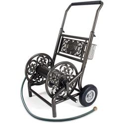 Liberty Garden 301 Never Flat 2-Wheel Decorative Garden Hose Reel Cart, Holds-200-Feet of 5/8-Inch Hose - Bronze