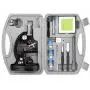 AMSCOPE-KIDS M30-ABS-KT1 Beginner Microscope Kit, LED and Mirror Illumination, 120x - 1200x Six Magnifications, Metal Frame and Base, Includes 48-Piece Accessory Set and Case,Black AMSCOPE-KIDS M30-ABS-KT1 Beginner Microscope Kit, LED and Mirror Illumination, 120x - 1200x Six Magnifications, Metal Frame and Base, Includes 48-Piece Accessory Set and Case,Black