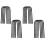Urbalabs 12'' Inch Rebar Trampoline Stakes Extra Heavy Duty Metal Steel High Wind Ground Anchors 3/8 Inch Round Chisel Point Tips Universal Size Anti Rust in Black