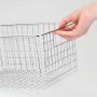 mDesign Farmhouse Decor Metal Wire Food Storage Organizer Bin Basket with Handles - for Kitchen Cabinets, Pantry, Bathroom, Laundry Room, Closets, Garage - 12'' x 9'' x 6'' - 4 Pack - Chrome