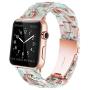 YGTIECS Resin Apple Watch Band Compatible with Apple Watch 38mm/40mm, top Resin Combine with Stainless Steel Connector for iwatch Band Series 6 5 4 3 2 1 for Women and Men-Emerald Red