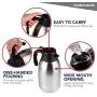Cresimo 68 Oz Stainless Steel Thermal Coffee Carafe / Double Walled Vacuum Flask / 12 Hour Heat Retention / 2 Liter Tea, Water, and Coffee Dispenser Cresimo 68 Oz Stainless Steel Thermal Coffee Carafe / Double Walled Vacuum Flask / 12 Hour Heat Retention / 2 Liter Tea, Water, and Coffee Dispenser