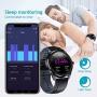 OUTAD Smart Watch for Android/iOS Phones, Bluetooth Health Tracker with Fitness Tracker Monitor Blood Oxygen Meter Heart Rate Monitor, Digital Smartwatch for Women Men, 3ATM Waterproof